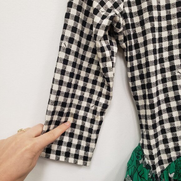 Diane Von Furstenberg Womens Silk Wrap Mini Dress Size 14 Gingham Sheer Picnic - Picture 5 of 14